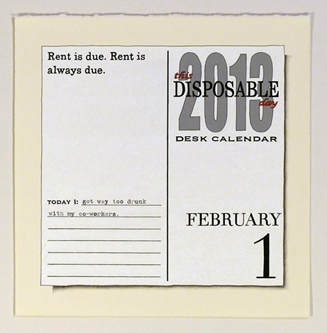 This Disposable Day Desk Calendar (February)