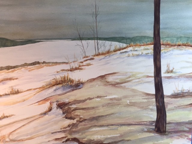 winter on top of the Sleeping Bear National Dunes Parks