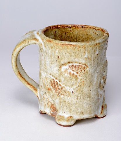 White Textured Cup w/ Handle