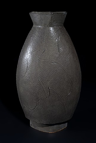 Black Slab Vase