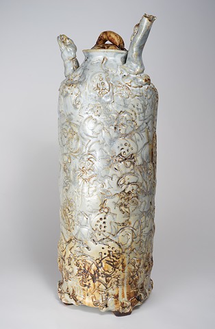 Tall Textured Vase w/ Cover (view 2)