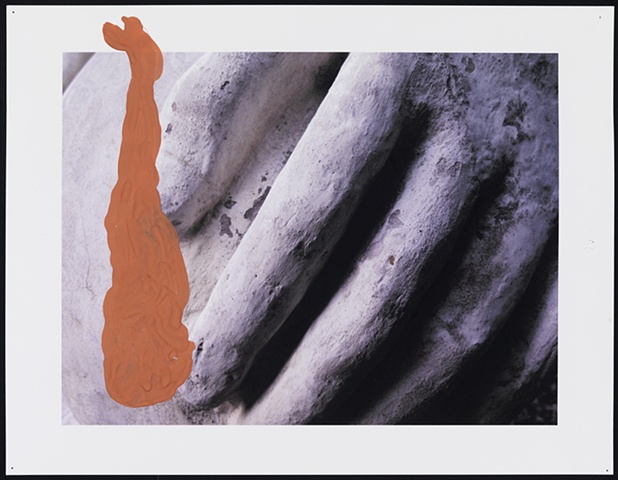 Untitled (plaster hand with coral shape)