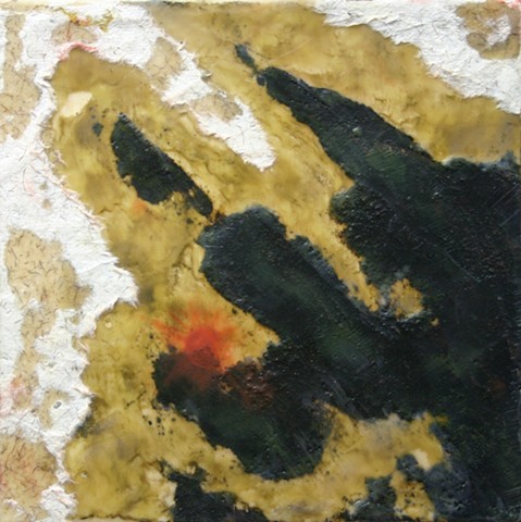 abstract, encaustic, pastel, tar, paper, pastel