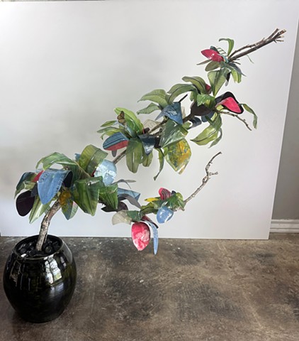 Twig with Black & Gold Glaze