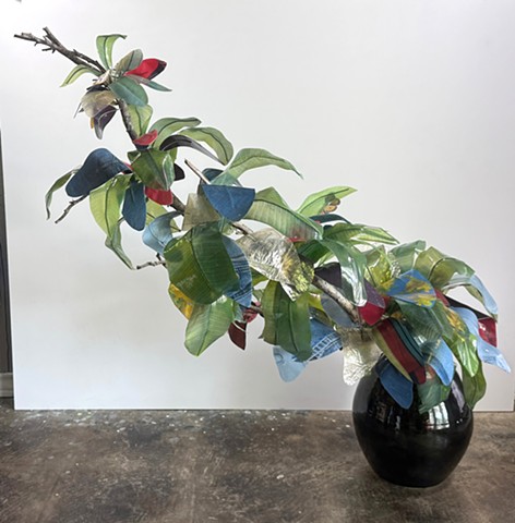 Twig with Black & Gold Glaze