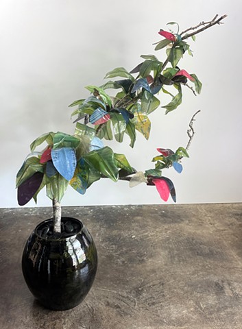 Twig with Black & Gold Glaze