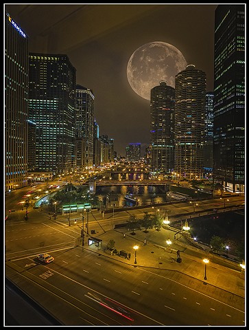 Moon Over Chicago