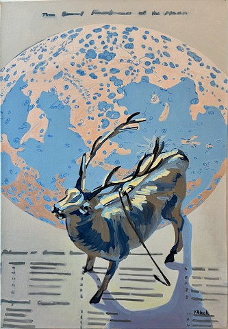 still life on lunar map