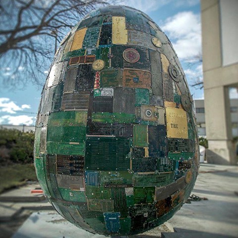 DDNA Artist Adriana Varella, Gold Leaf Circuit Boards DPenizzotto