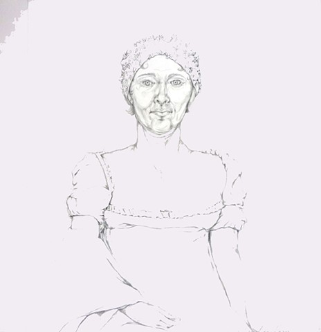 Countess Daru by Jacque-Louis David pencil on paper illustration portrait Denise Penizzotto