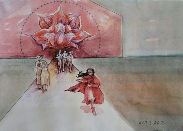 Yeshe, Queen of Tibet opera stage renderings Scene 1 Act 2