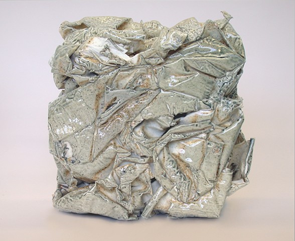Porcelain sculpture constructed from shredded paper