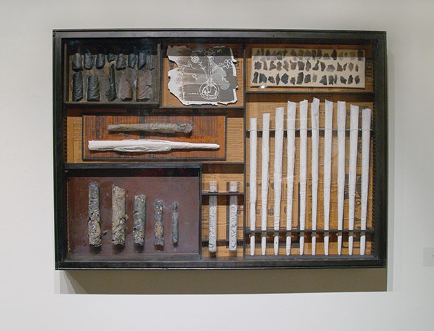 Archive Box I - mixed media, type cabinet drawer display