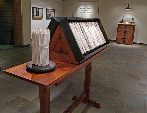 Directory & Scrolls - porcelain with wood display