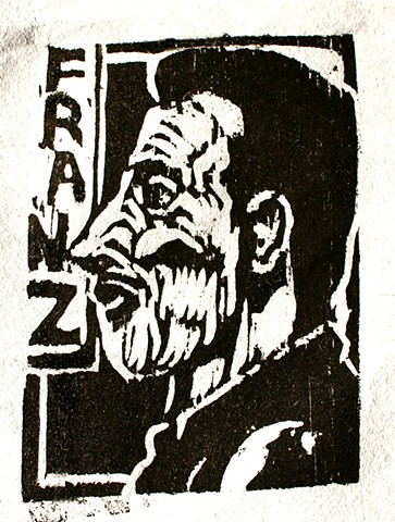 Franz Kline, woodcut, Cedar Tavern