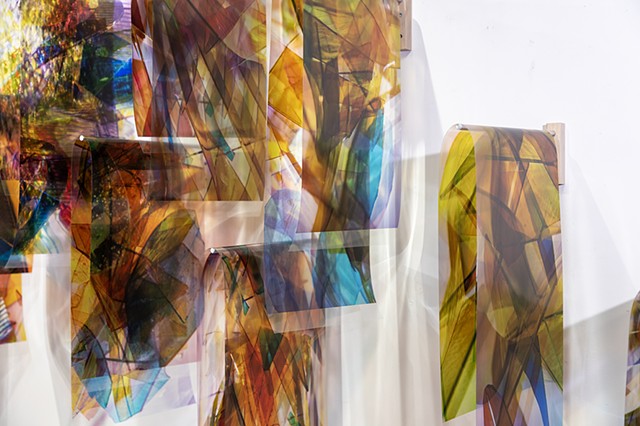 Light folding remembering how to fall, Natalie Hunter, Piecing Light, transparent film, light, time, 