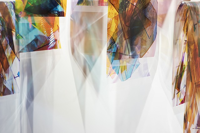 Light folding remembering how to fall, Natalie Hunter, Piecing Light, transparent film, light, time, 