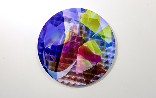 Natalie Hunter, Piecing Light Portals, Light falling remembering how to fall, transparent film, glass