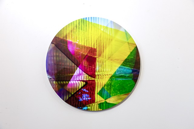 Natalie Hunter, Piecing Light Portals, Light falling remembering how to fall, transparent film, glass