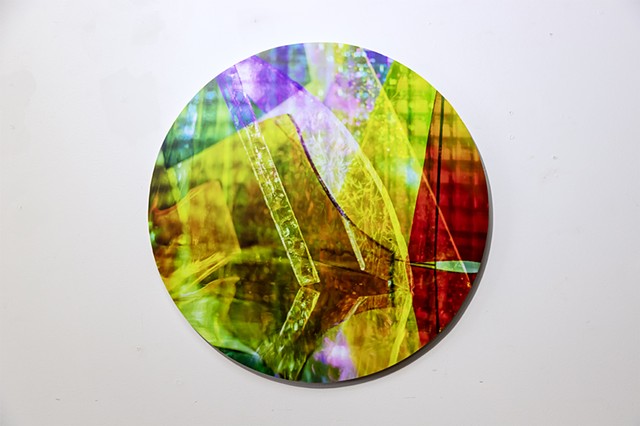 Natalie Hunter, Piecing Light Portals, Light falling remembering how to fall, transparent film, glass