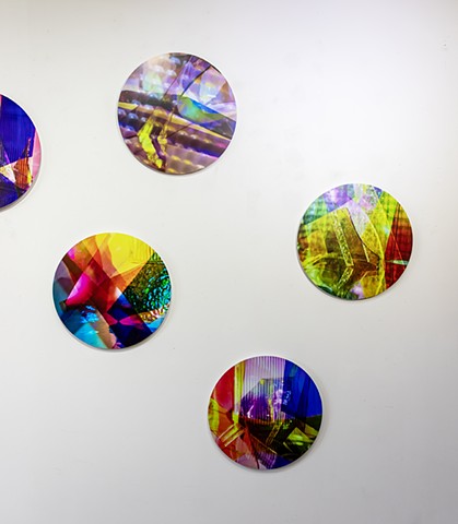 Natalie Hunter, Piecing Light Portals, Light falling remembering how to fall, transparent film, glass