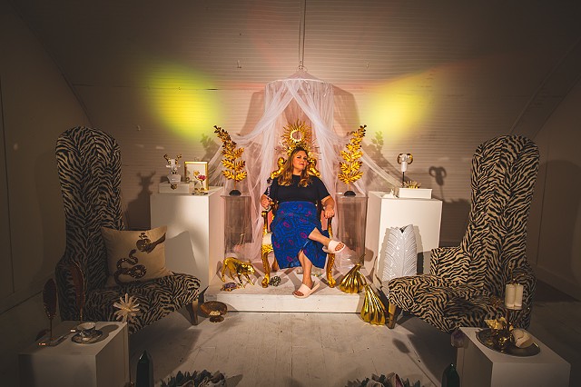 Interior decorator Tareneh Manning explored man's dominion over nature through the opulence of objects and riches. 