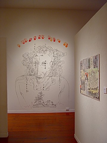 installation view of wall drawing, by Julie McNiel