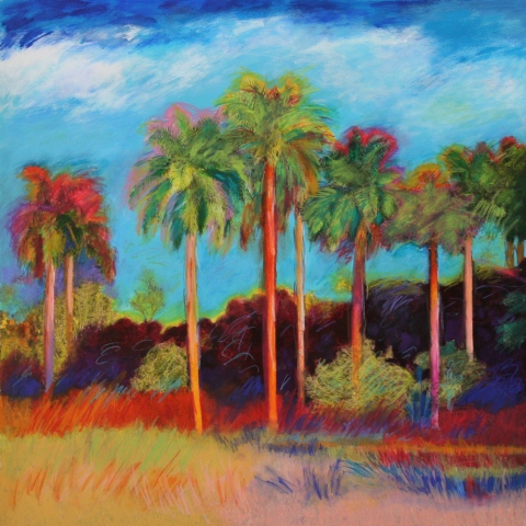 Palm landscapes Royal palms Miami Florida Tropical