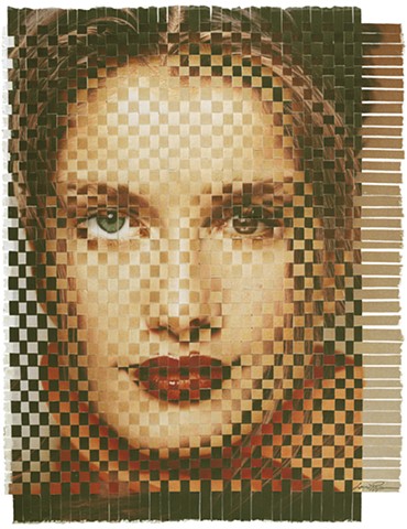 collage, woven, epson prints, feminist, louise pappageorge