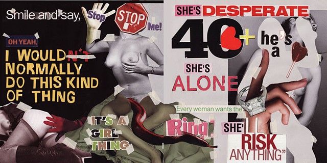 collage, advertising, media, feminist, artist book. graphics