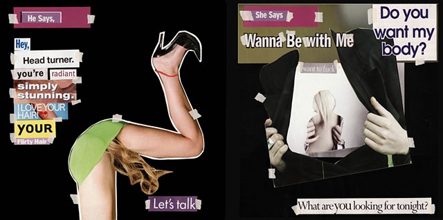 collage, advertising, media, feminist, artist book. graphics