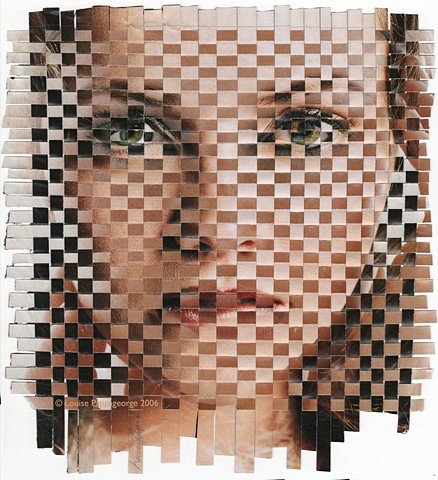 collage, woven, magazine, louise pappageorge