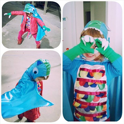 The Little Colorful Girl Dragon's costume