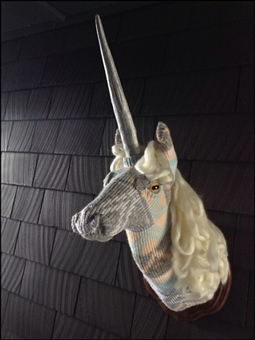 sweater faux unicorn horn taxidermy 80's geometric graphic star lisa frank sweaty fantasy