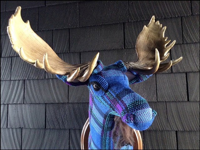 sweater faux moose taxidermy antlers beard pendelton plaid 80's punk cosby