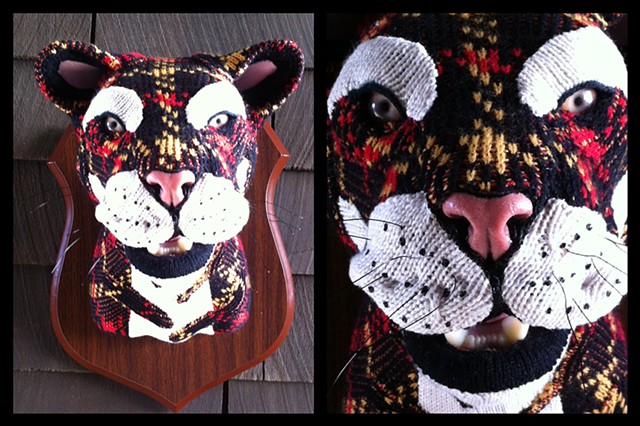 Photograph of Sweaty Tiger Faux Taxidermy Vintage 80's sweater
