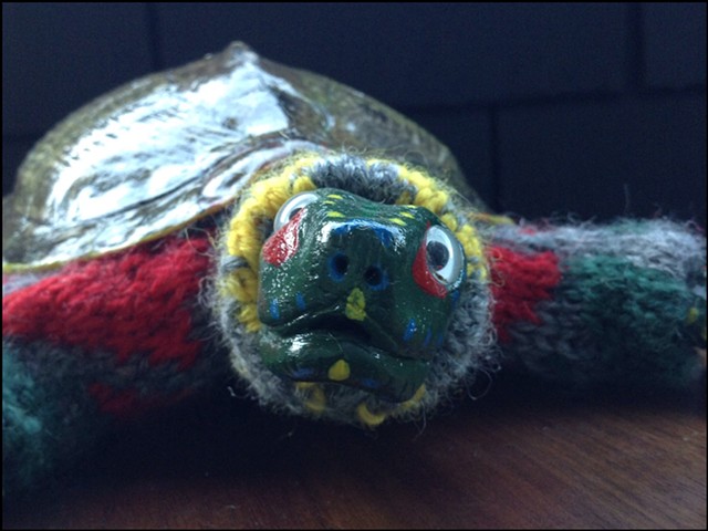 sweater faux taxidermy turtle shell ninja