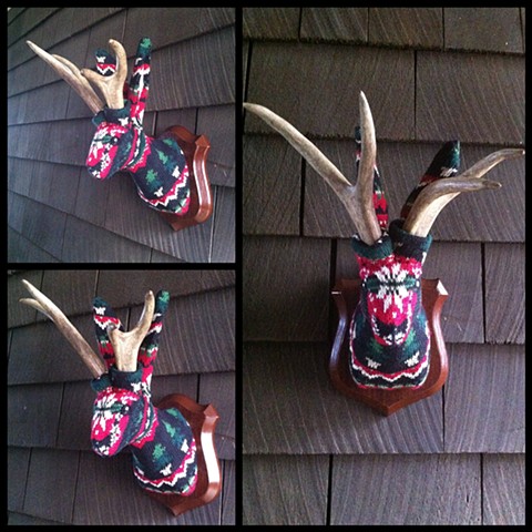 Photograph of Sweaty Holiday Jackalope Faux Taxidermy (Ugly Christmas Sweater)