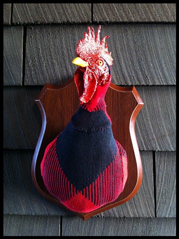 photograph of Sweaty Rooster Faux Taxidermy Argyle Sweater