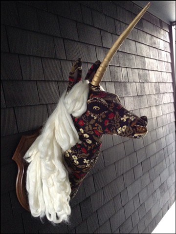 sweater faux taxidermy unicorn majestic black floral unicorn renaissance