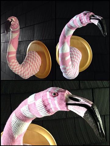 sweater faux flamingo taxidermy 80's geometric graphic vans lisa frank sweaty giant robot