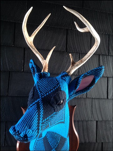 Sweater faux taxidermy deer buck stag 80s diamond
