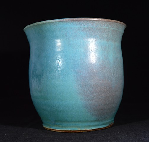 Turquoise and Red Plant Pot