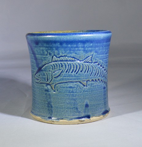 Hand Carved Kingfish Cup (a)