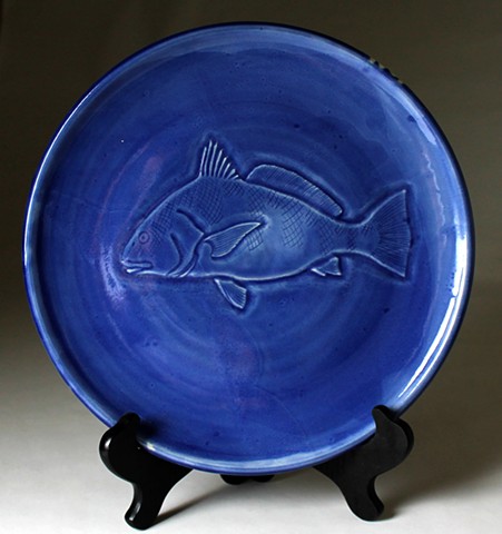 Hand Carved Fish Plate