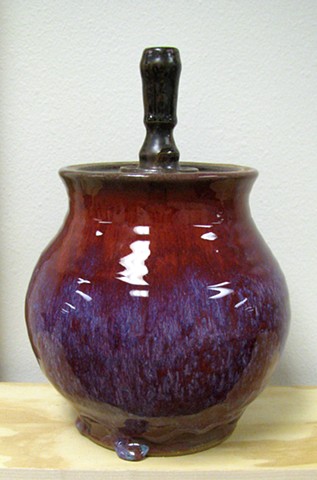 lidded jar copper red reduction exhibition