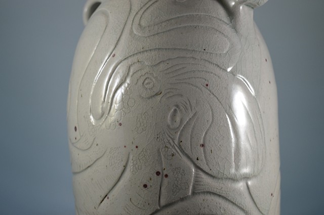 Hand Carved Octopus Vase (b)