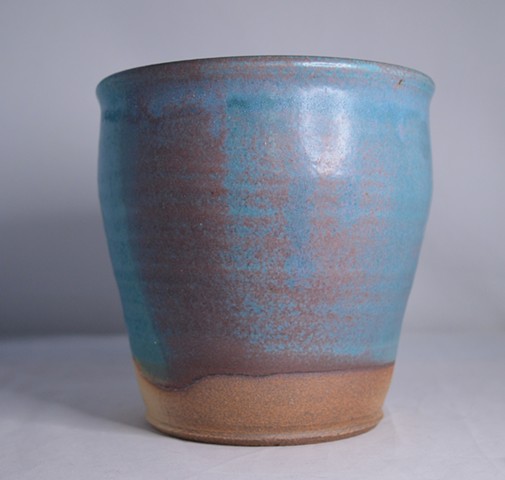 Turquoise and Red Plant Pot