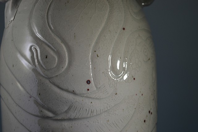 Hand Carved Octopus Vase (d)