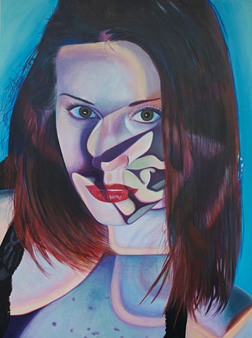 emily lovejoy Artist art painting acrylic on canvas self portrait